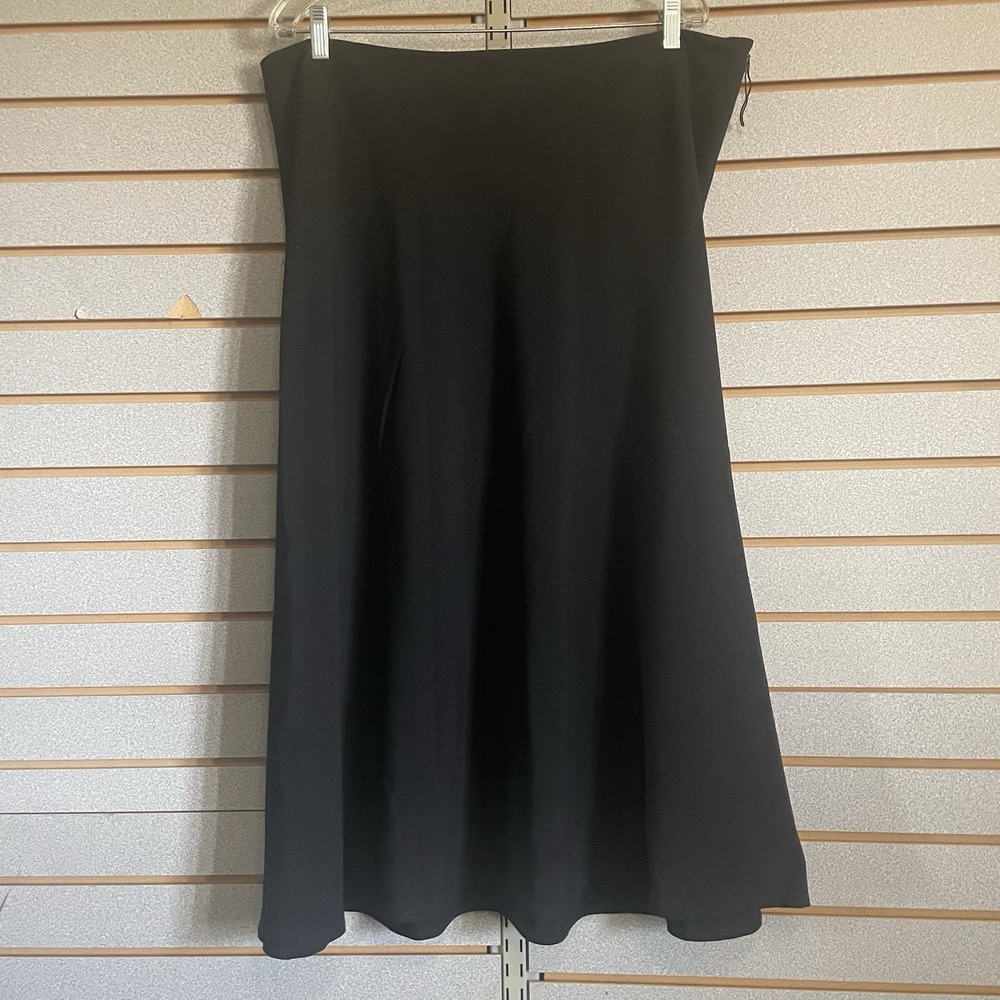 Roz & Ali Sz 16 Black Long Full Maxi Skirt Side Zip Business Casual Y My Nin
